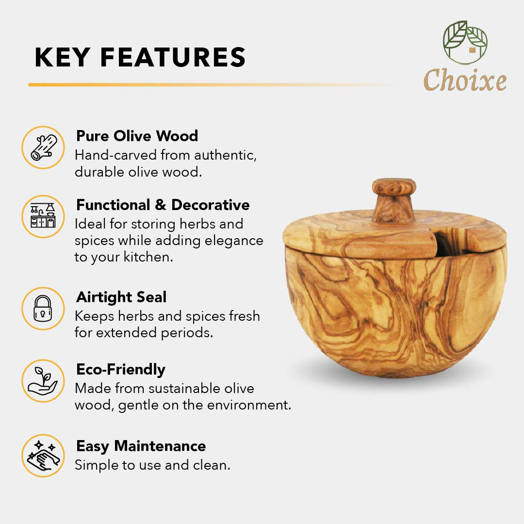 Mediterranean Olive Wood Canister from Choixe