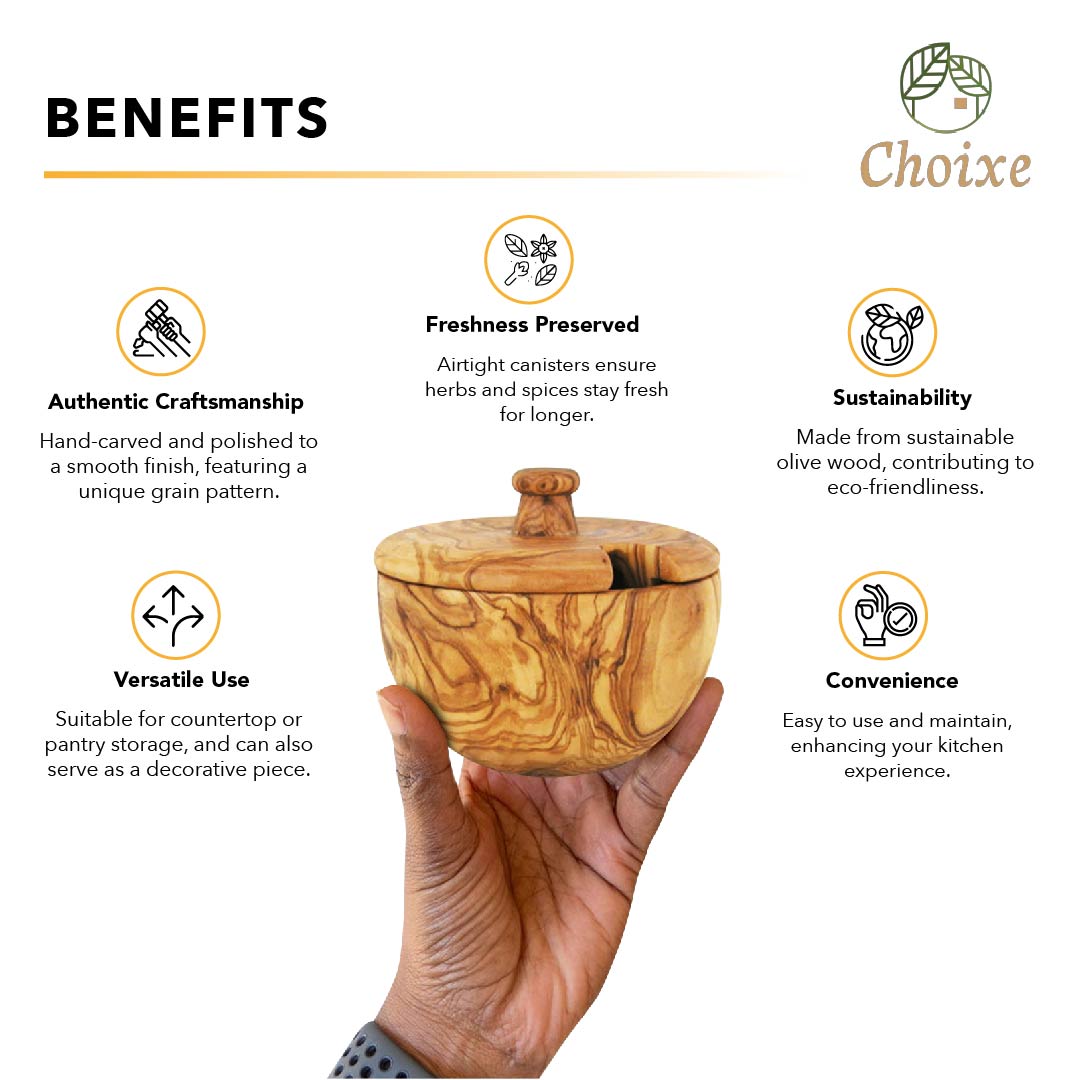 Mediterranean Olive Wood Canister from Choixe