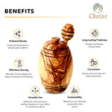 Olive Wood Honey Pot w/Honey Dipper from Choixe