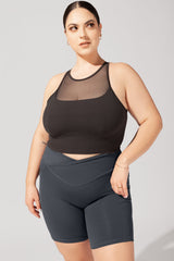 Celeste Mesh Crop Bralette - Black from POPFLEX