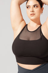 Celeste Mesh Crop Bralette - Black from POPFLEX