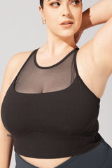 Celeste Mesh Crop Bralette - Black from POPFLEX