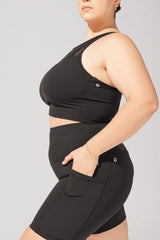 Supersculpt™ Biker Short with Pockets - Black from POPFLEX
