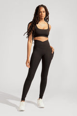 Crisscross Hourglass® Leggings with Pockets - Black from POPFLEX