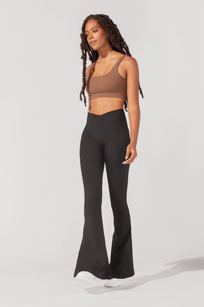 Crisscross Hourglass® Bell Bottom with Pockets - Black from POPFLEX