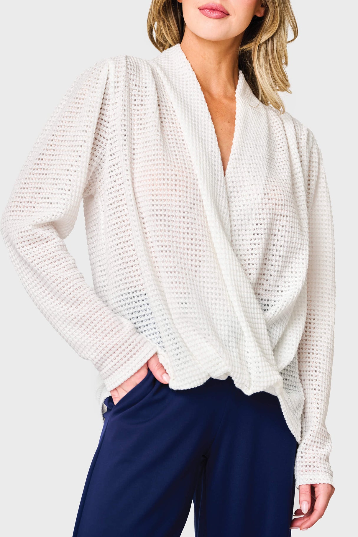 Surplice Open Weave Sweater From Gibsonlook