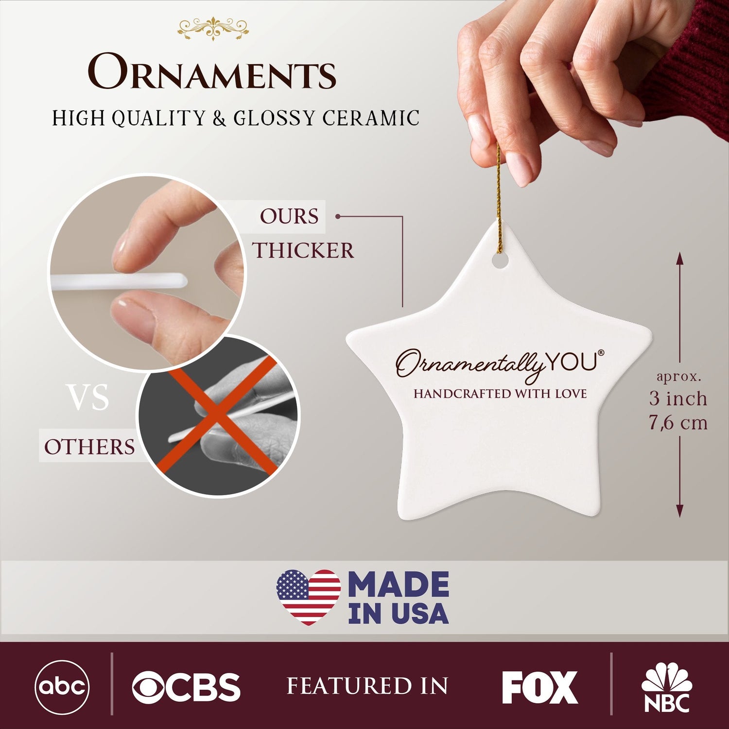 Artistic Houston Ceramic Ornament, Texas Souvenir with Vintage City Elements and Space Shuttle from OrnamentallyYou