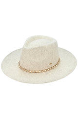 C.C Chain Trim Band Vegan Felt Panama Hat from Madeline Love