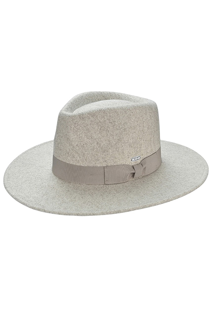C.C Grosgrain Bow Vegan Felt Panama Hat from Madeline Love