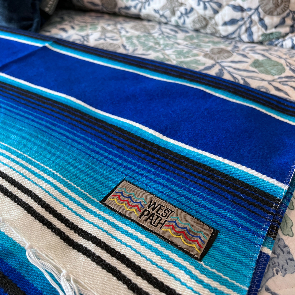 Blue Serape Isla Blanket From West Path