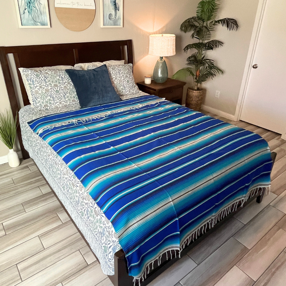 Blue Serape Isla Blanket From West Path
