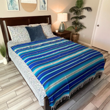 Blue Serape Isla Blanket From West Path