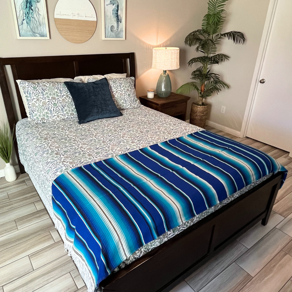 Blue Serape Isla Blanket From West Path