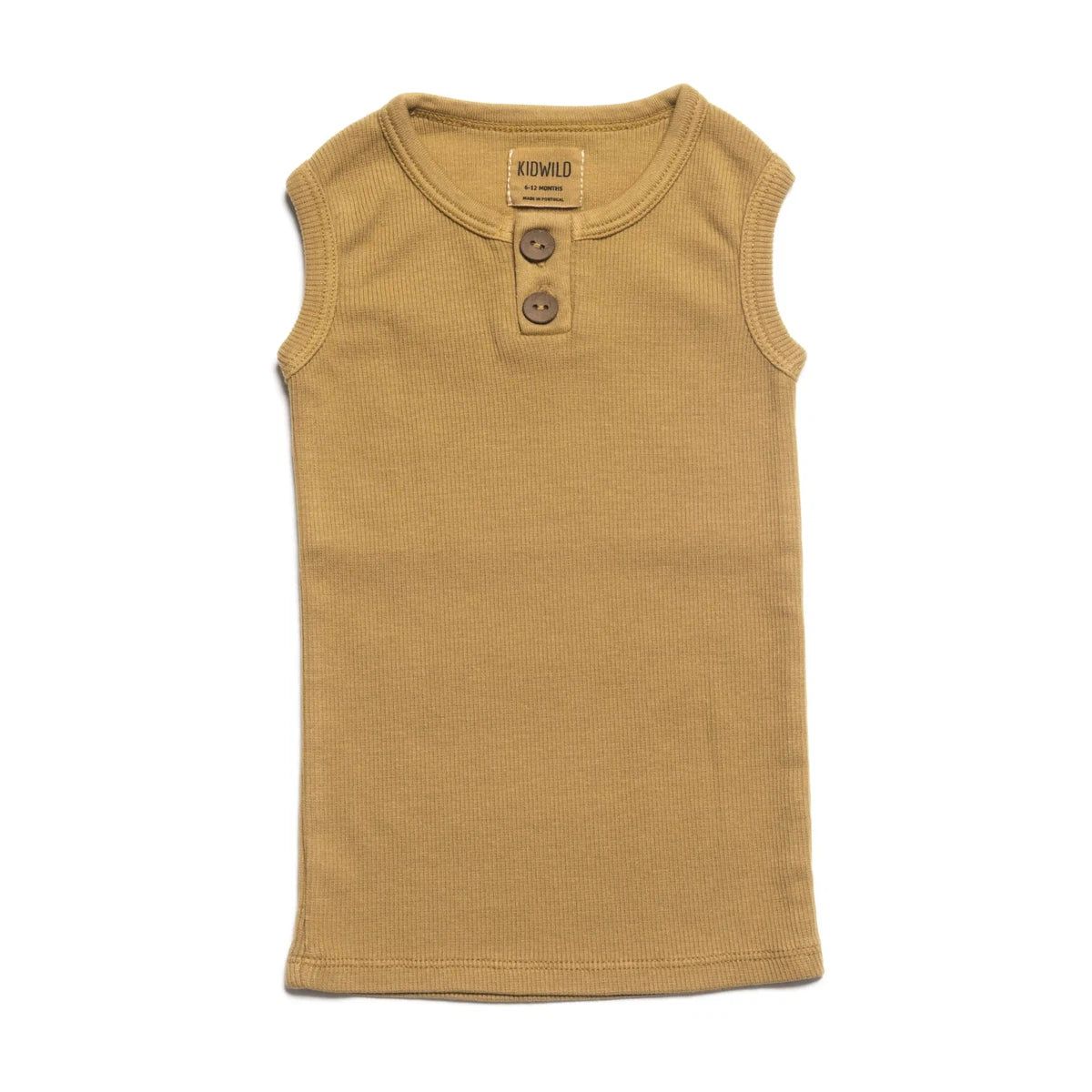 Organic Vintage Henley Tank - Ochre from Manymoons