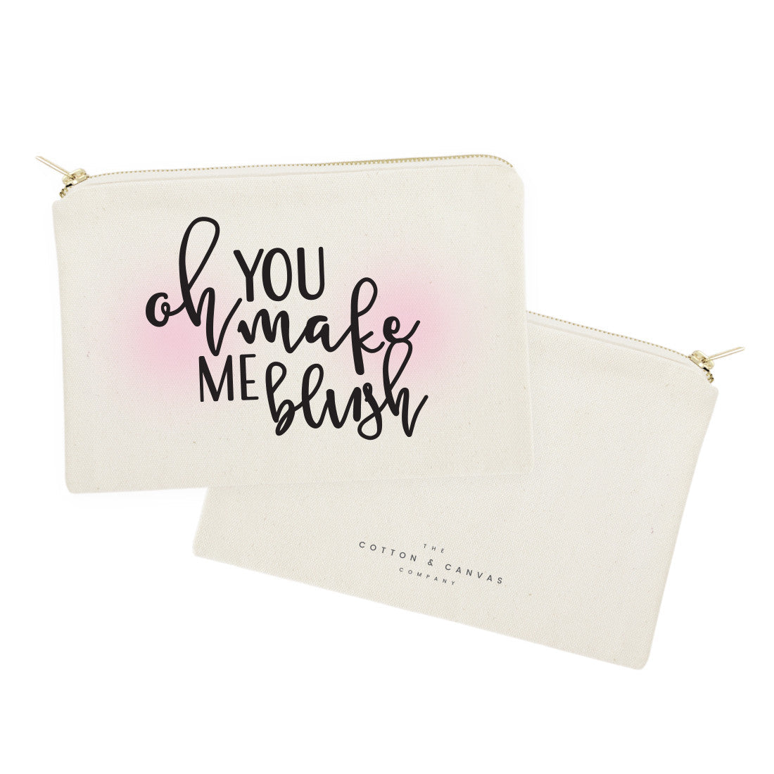 Oh You Make Me Blush Cotton Canvas Cosmetic Bag from The Cotton & Canvas Co.