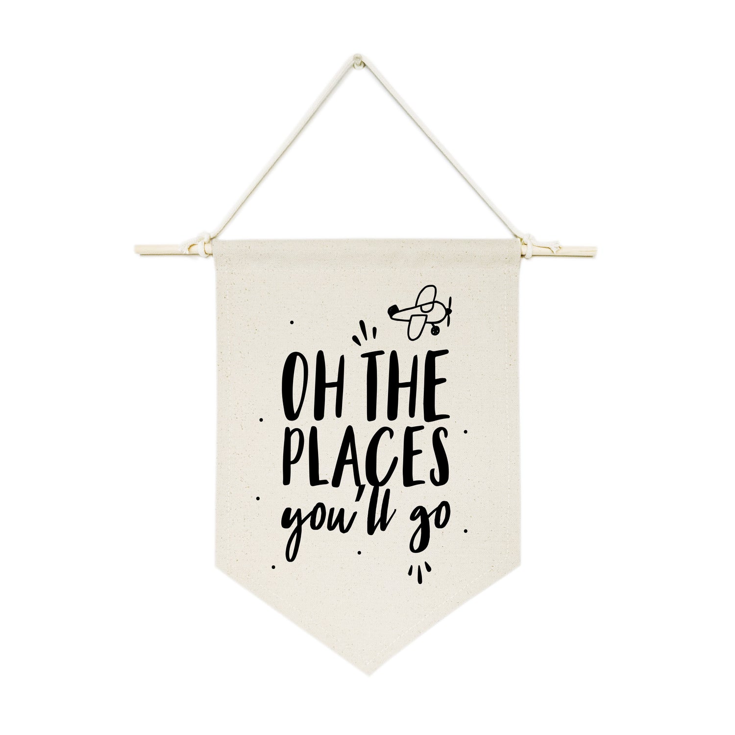 Oh the Places You'll Go Hanging Wall Banner from The Cotton & Canvas Co.