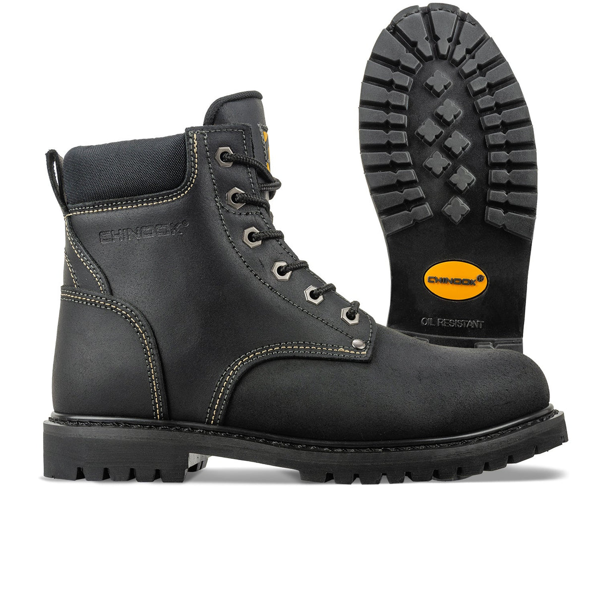 Oil Rigger 6” Steel Toe Men’s Work Boot - Black From Chinook Footwear