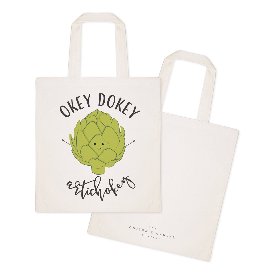 Okey Dokey Artichokey Cotton Canvas Tote Bag from The Cotton & Canvas Co.