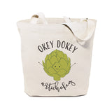 Okey Dokey Artichokey Cotton Canvas Tote Bag from The Cotton & Canvas Co.
