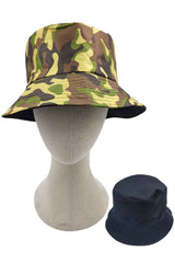 CAMO PRINT REVERSIBLE BUCKET HAT from Madeline Love