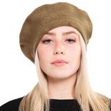 Trendy Fashionable Winter Stretchy Solid Beret Hat from Madeline Love
