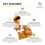 Olive Wood Coaster Puzzle 4-Pcs Set. from Choixe