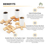 Olive Wood Coaster Puzzle 4-Pcs Set. from Choixe