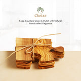 Olive Wood Coaster Puzzle 4-Pcs Set. from Choixe