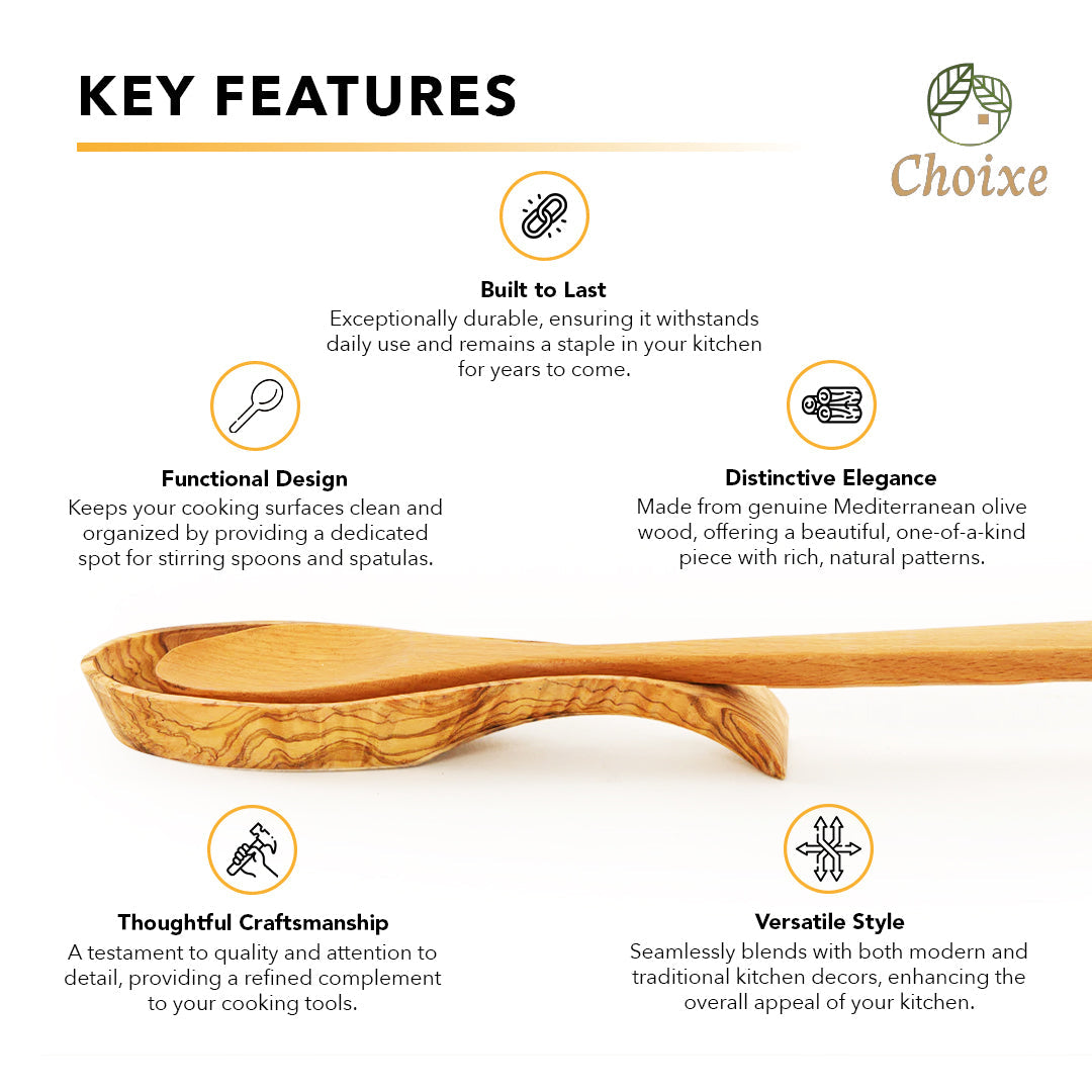 Olive Wood Spoon Rest from Choixe