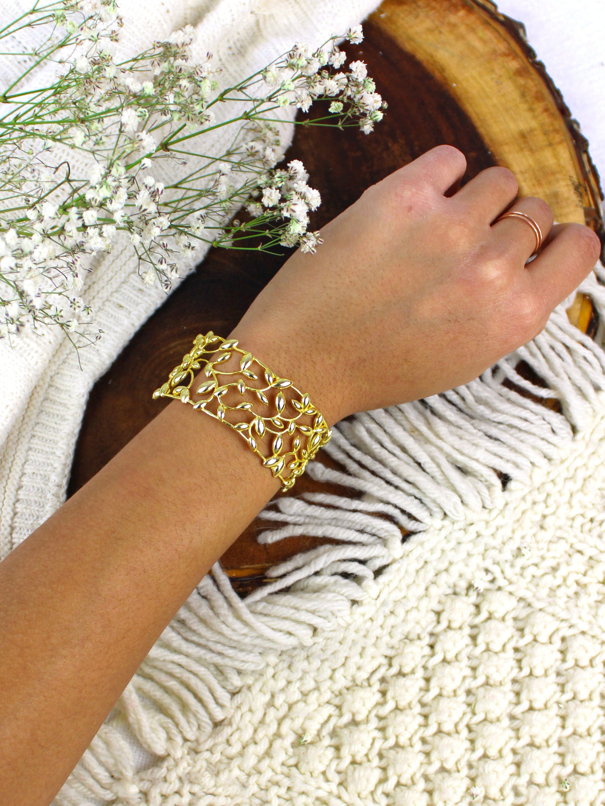 Olive Leaf Cuff Bracelet from Ash & Rose