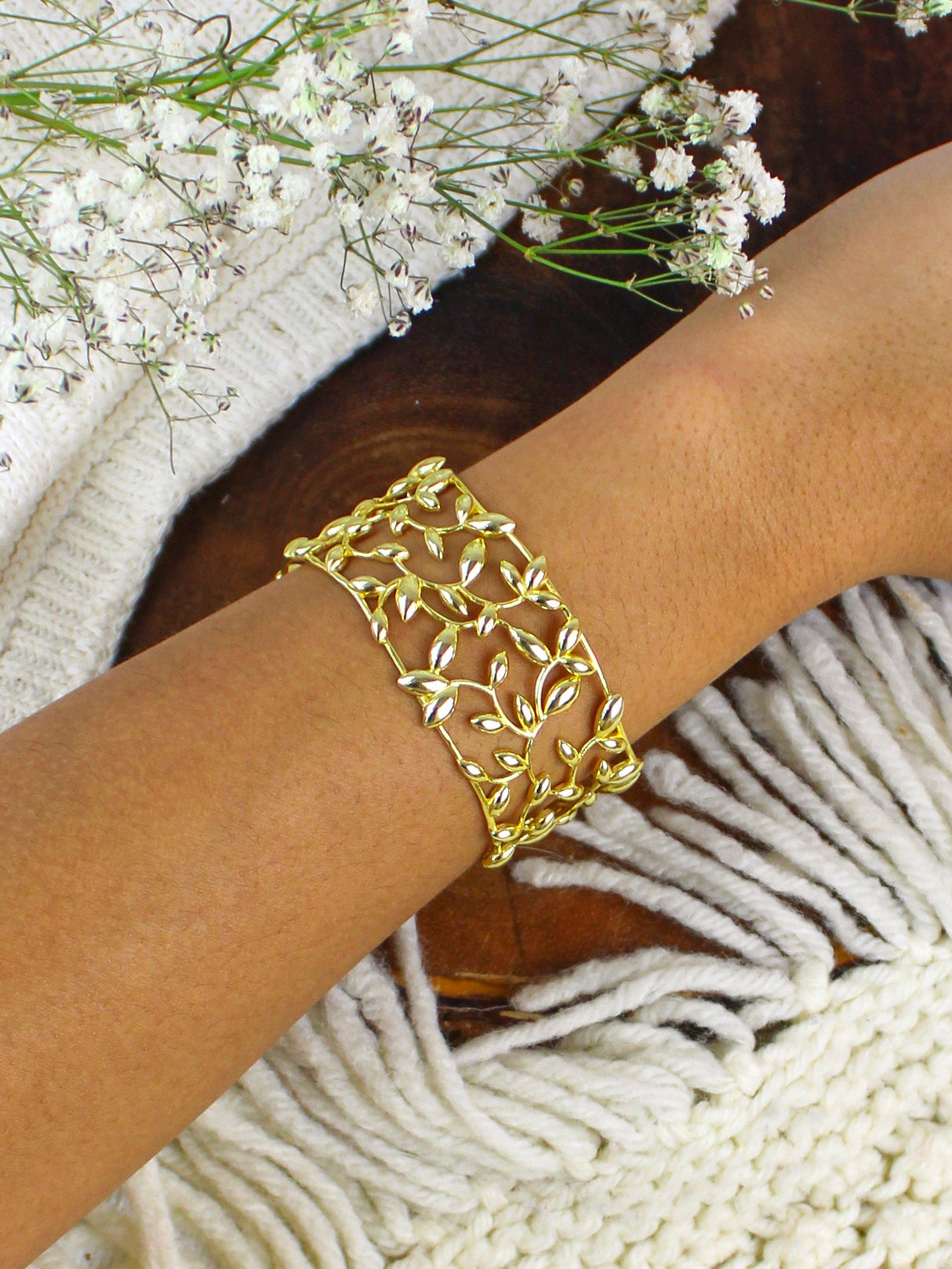Olive Leaf Cuff Bracelet from Ash & Rose