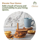 Olive Wood Coaster Set with Holder -7 Pcs from Choixe
