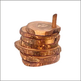 Olive Wood Coaster Set with Holder -7 Pcs from Choixe