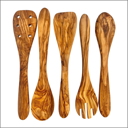 Olive Wood Kitchen Servers Set -5 pcs from Choixe