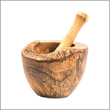 Olive Wood Rustic Mortar and Pestle from Choixe