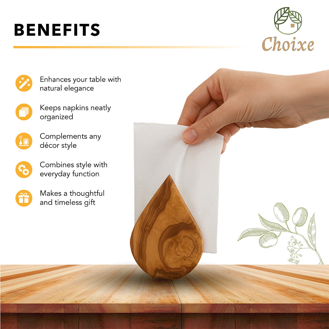 Olive Wood Napkin Holder from Choixe