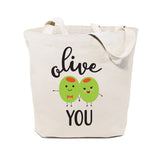 Olive You Cotton Canvas Tote Bag from The Cotton & Canvas Co.