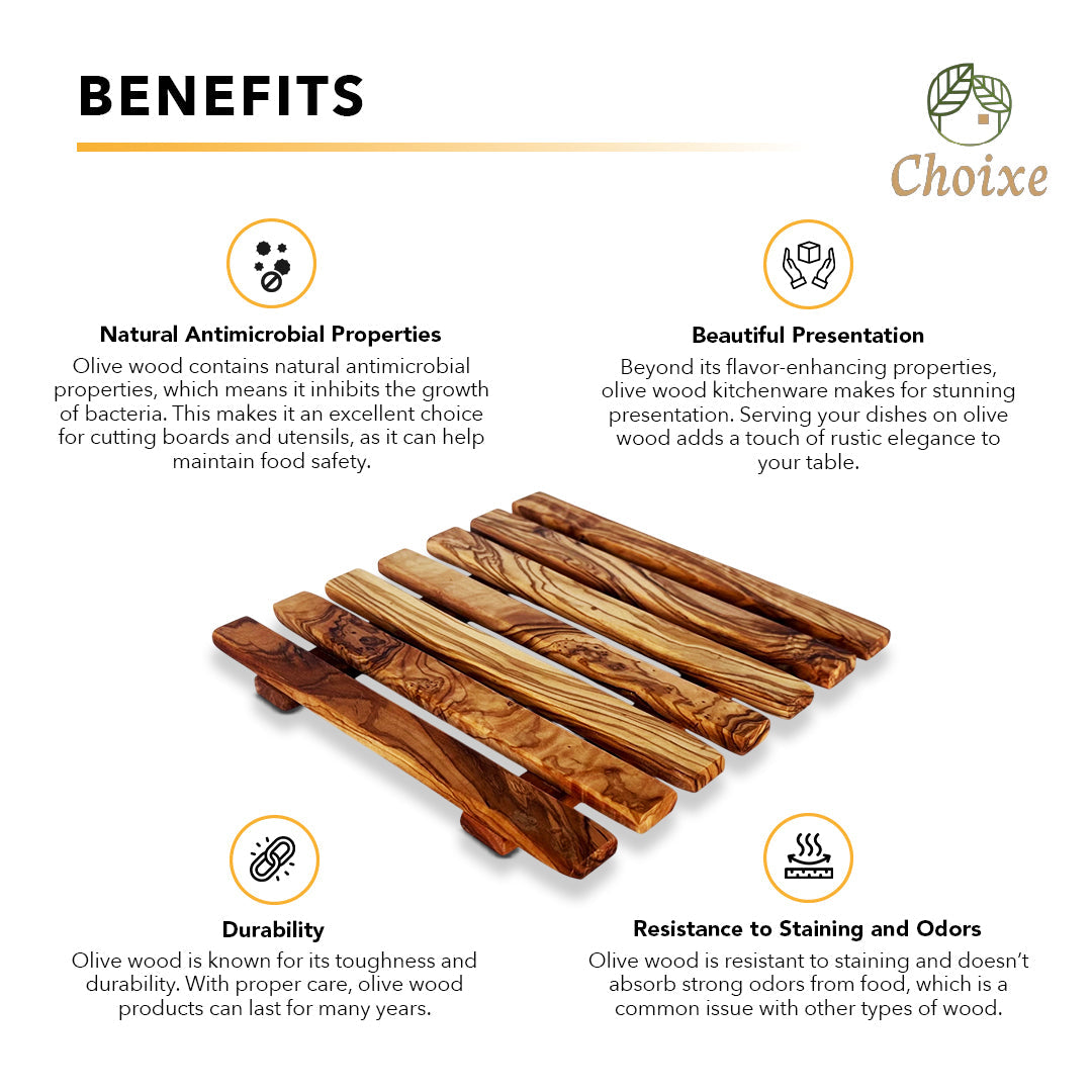 Olive Wood Pan Coaster from Choixe