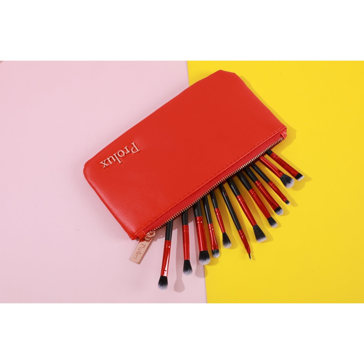 Deluxe Red Brush Set | Red Makeup Brush Set From Prolux Cosmetics