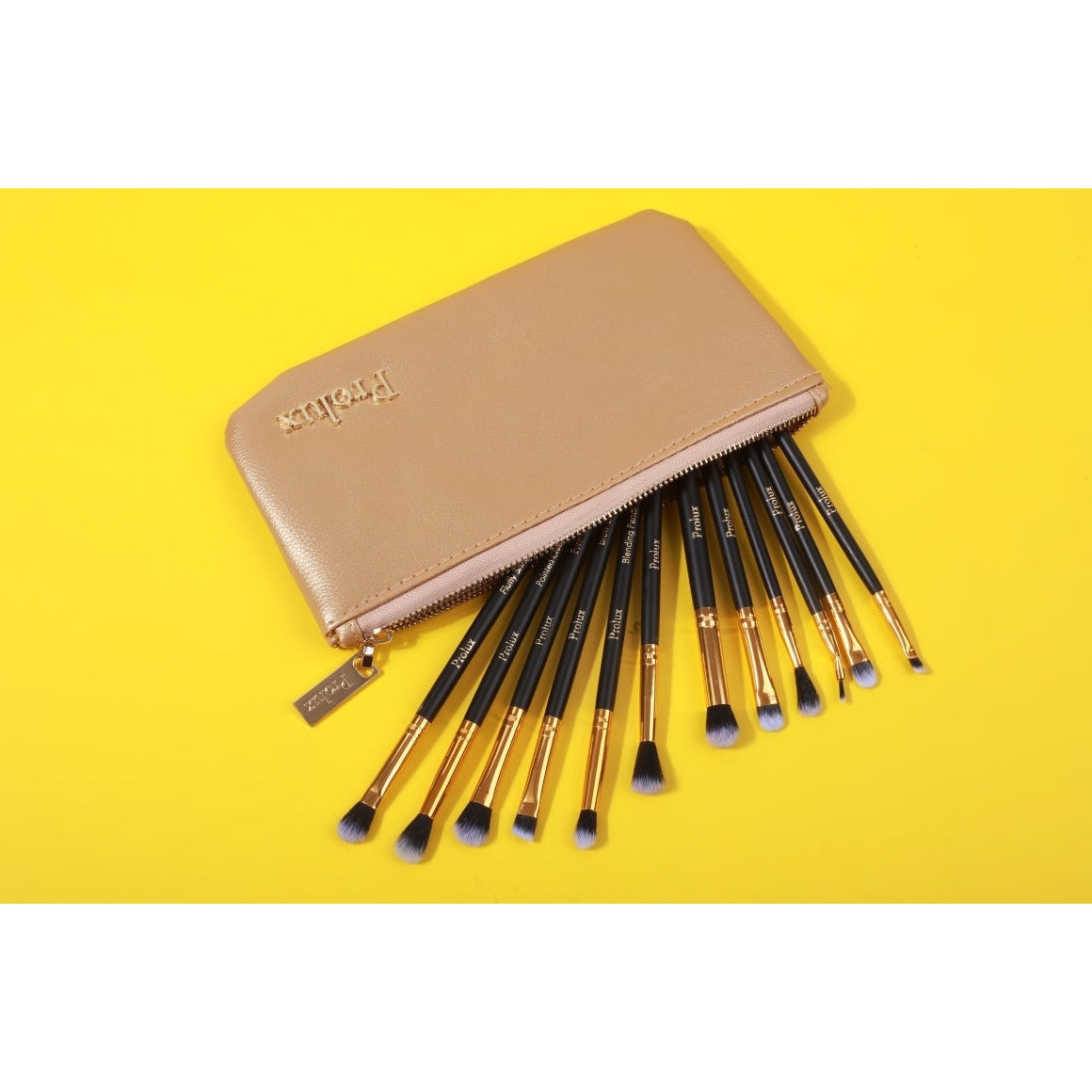 Deluxe Gold Brush Set | Makeup Brush Set Gold From Prolux Cosmetics