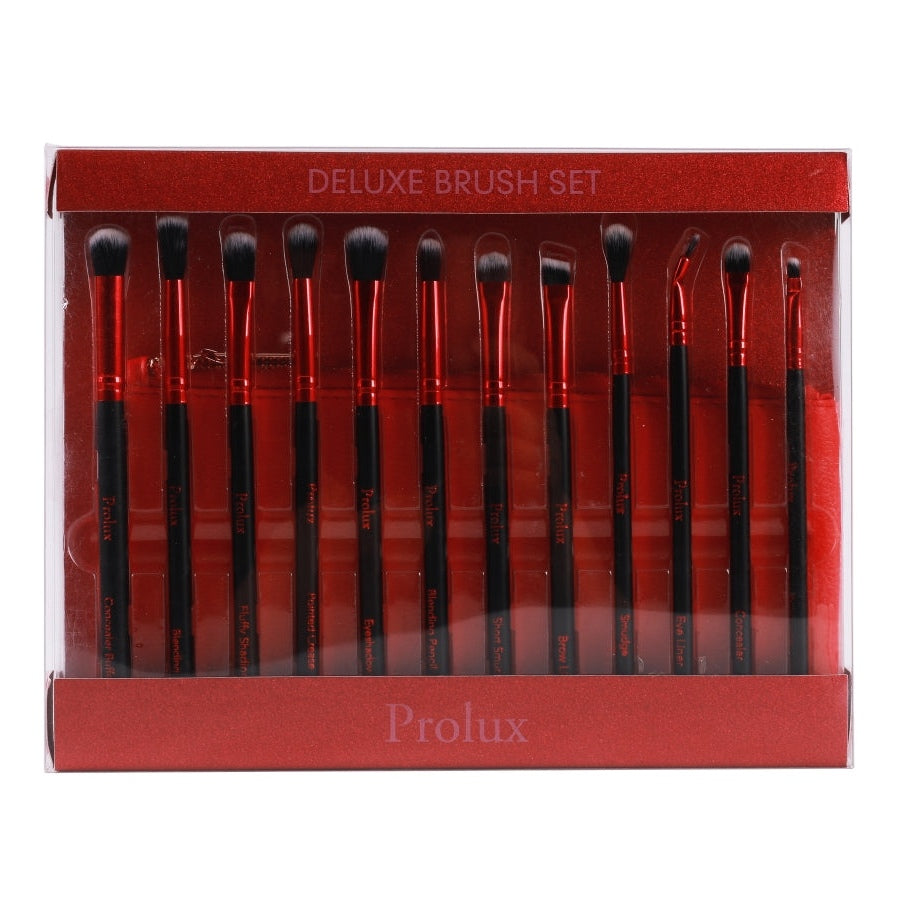 Deluxe Red Brush Set | Red Makeup Brush Set From Prolux Cosmetics