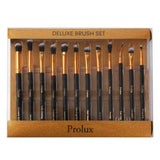 Deluxe Gold Brush Set | Makeup Brush Set Gold From Prolux Cosmetics