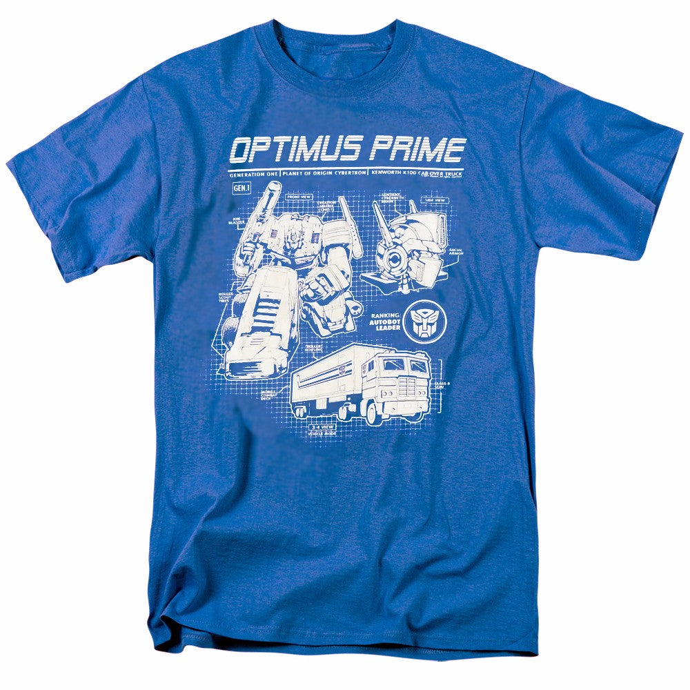 Transformers Optimus Prime Tech Specs Adult T-Shirt From Your Favorite T Shirts