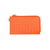 Faux Leather Basket Weave Flat Card Holder Wallet with Wristlet  from Madeline Love