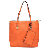 Soft Faux Leather Tote Handbag With Wallet  from Madeline Love