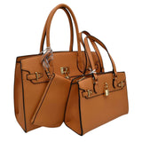 Padlock Accent 3 in 1 Twin Tote-Satchel Value Set with Wallet  from Madeline Love