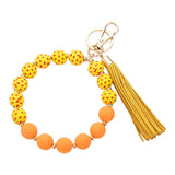 Heart Patterned Beaded Tassel Keychain  Bracelet from Madeline Love