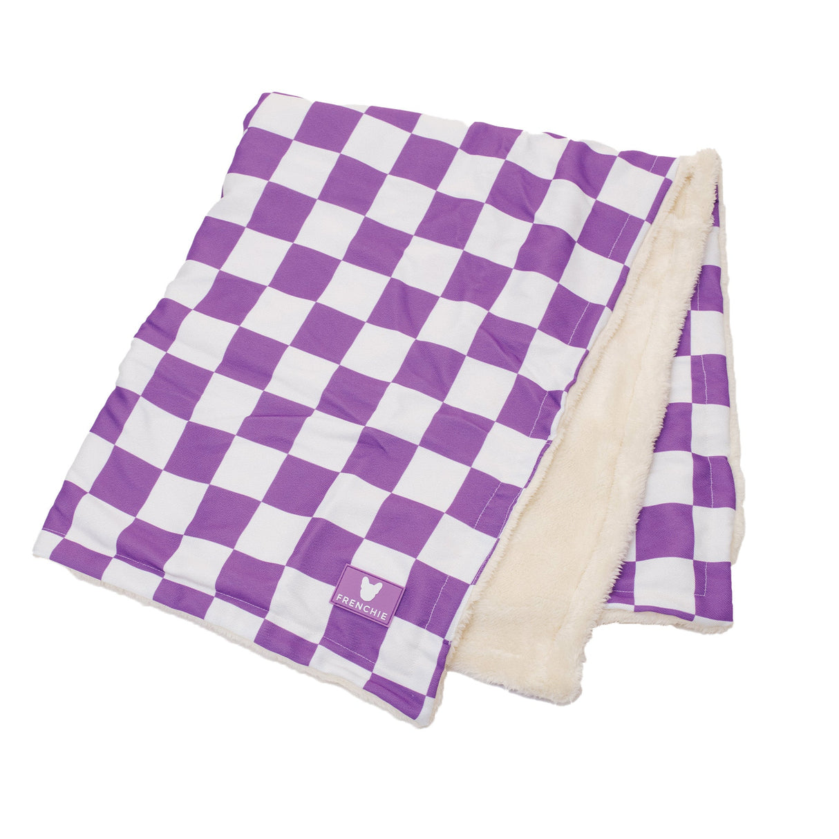 Frenchie Blanket - LA Purple Checkered from Frenchie Bulldog
