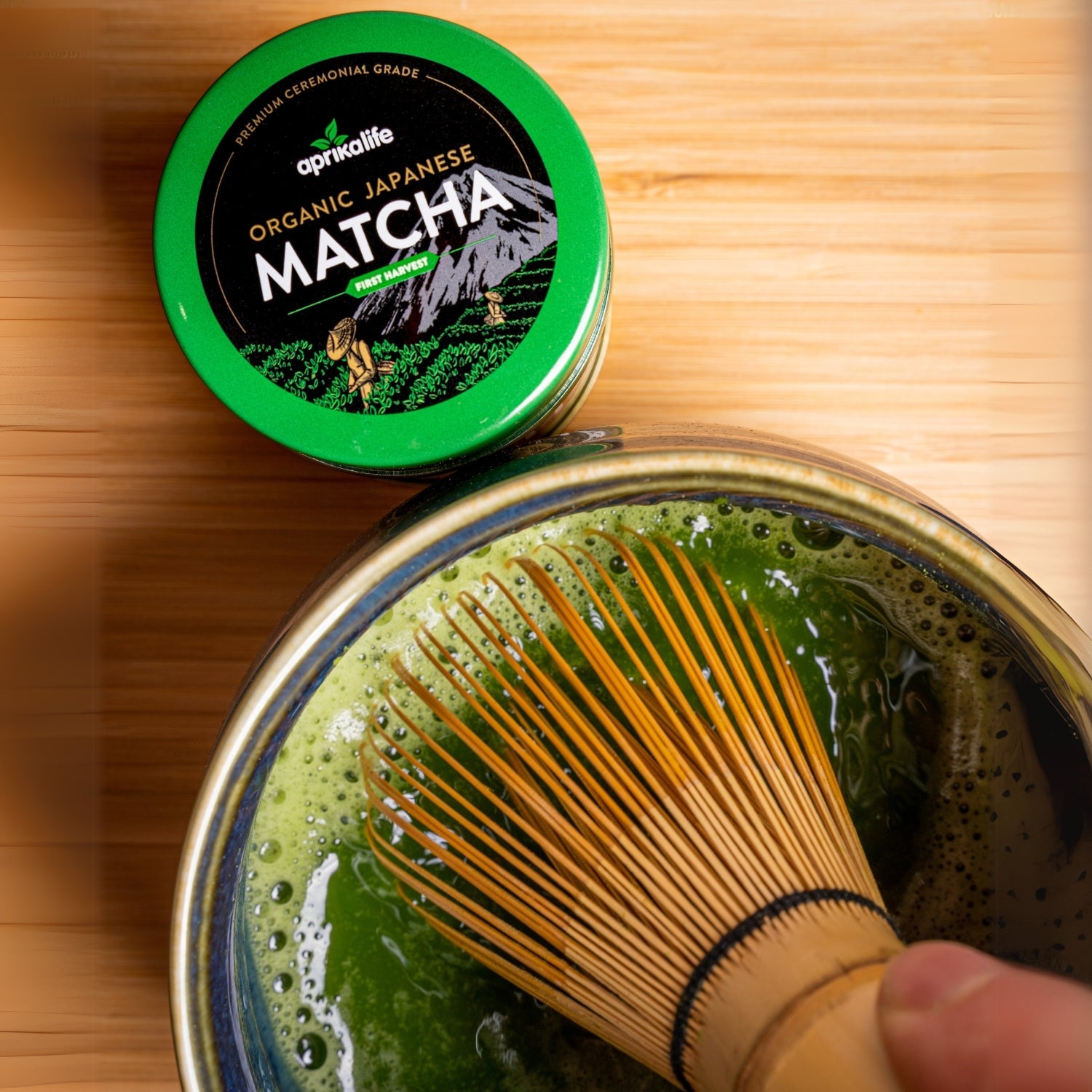 Organic Japanese Ceremonial Grade Matcha Green Tea Powder from Aprika Life