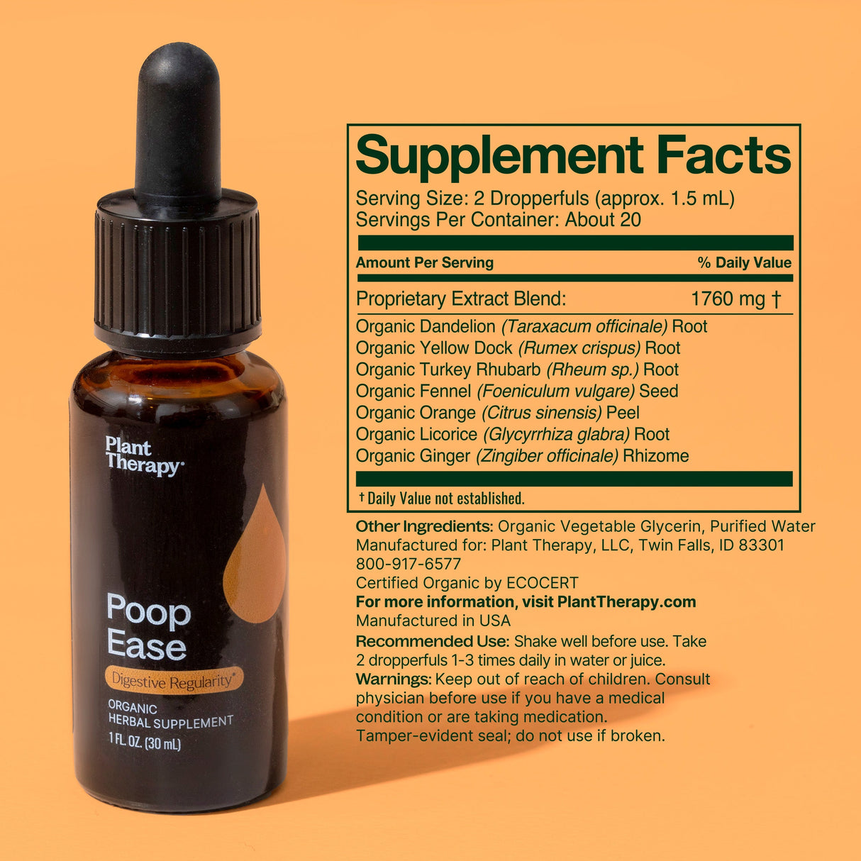 PoopEase Organic Herbal Supplement from Plant Therapy